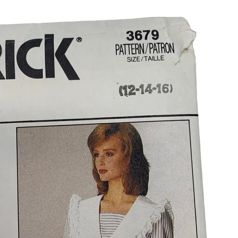 Vintage 80s Butterick 3679 Pattern Misses 6-16 Top Two Length Midi Skirt Cut